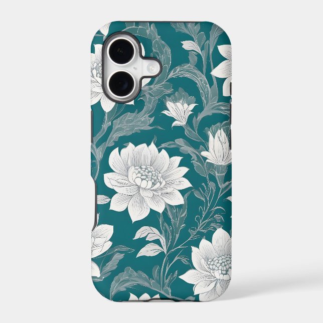 White oriental flower design (Back)