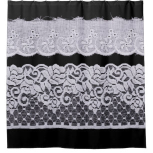 White Ornamental Lace isolated on black background