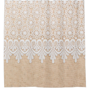 White Ornamental Lace over fabric design