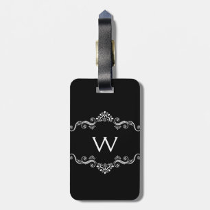 White Ornate Frame Luggage Tag