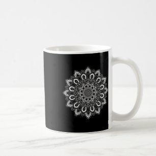 White Ornate Lotus Flower Yoga Mandala _1 Coffee Mug