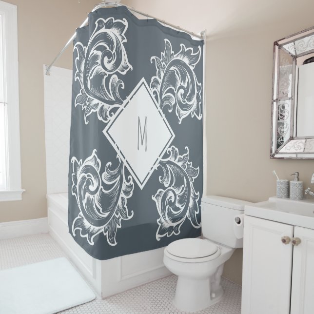 White Ornate Scrolled Leaves - Personalized (In Situ)