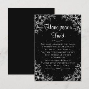 White Ornate Wedding Honeymoon Fund Enclosure Card