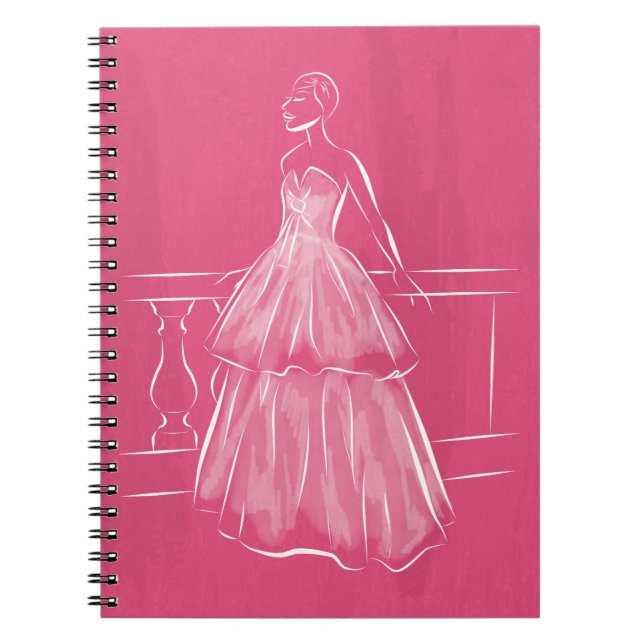 White Out Negative Space Gown Notebook (Front)