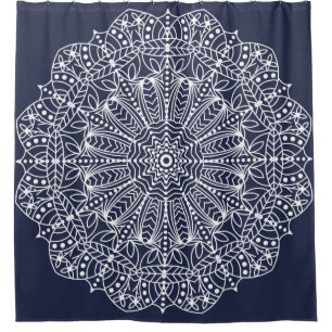 White Outline Bohemian Floral Mandala
