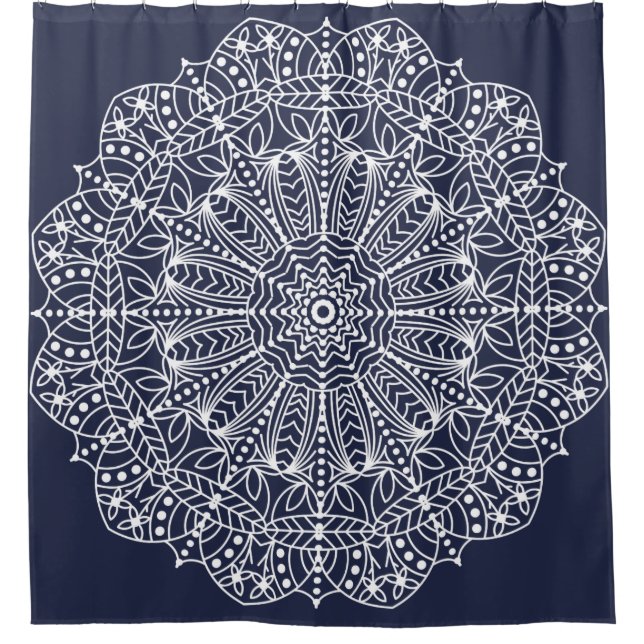 White Outline Bohemian Floral Mandala (Front)
