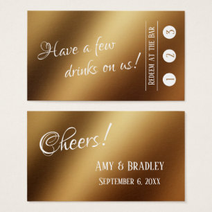 White Over Faux Gold, 3 Punch Drink Tickets