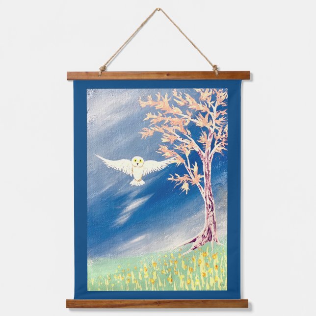 White Owl Hanging Tapestry (Front)