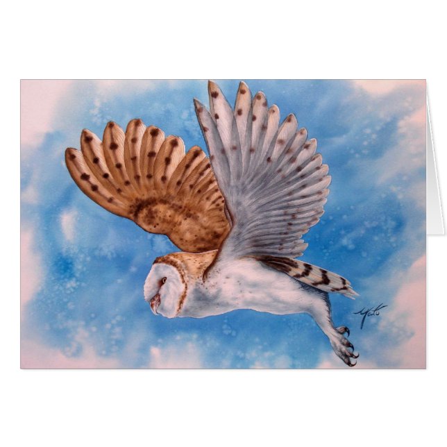 WHITE OWL IN FLIGHT (Front Horizontal)