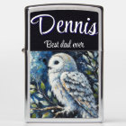 White Owl On Branch in Moonlight Personalized