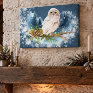 White Owl Print on Canvas