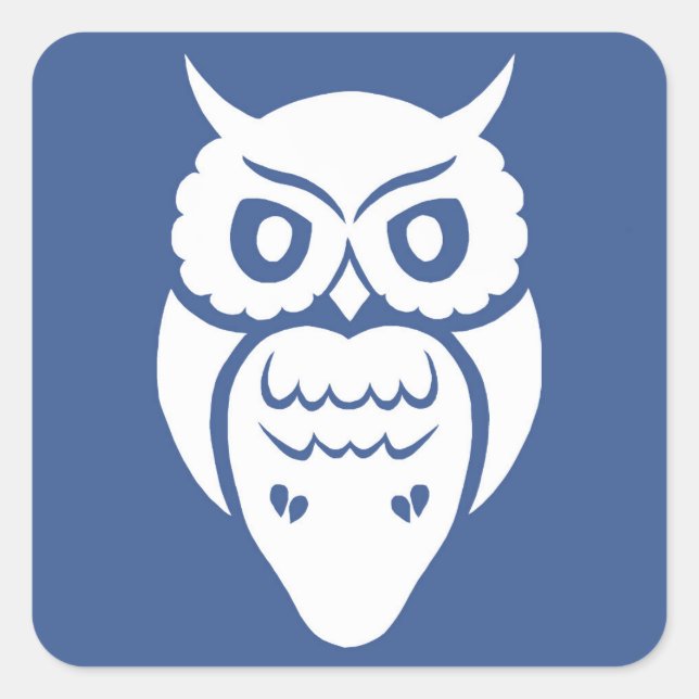 White Owl Square Sticker (Front)