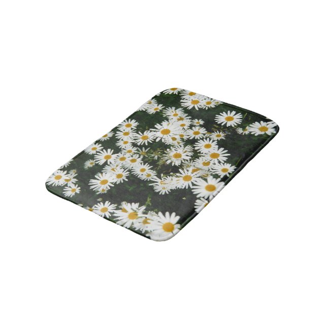 White Oxeye Daisy Meadow Bath Mat (Angled)