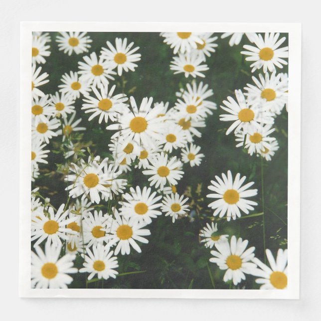 White Oxeye Daisy Meadow Napkin (Front)