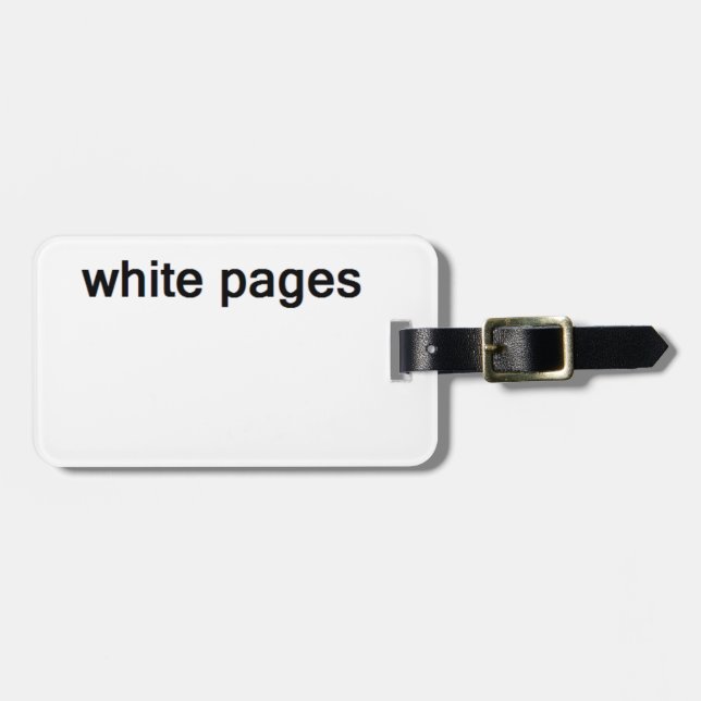 white pages luggage tag (Front Horizontal)