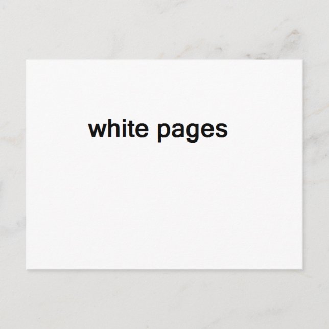 white pages postcard (Front)