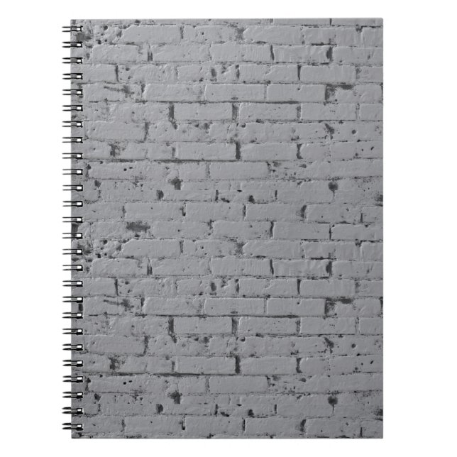 White Painted Brick Wall Notebook (Front)