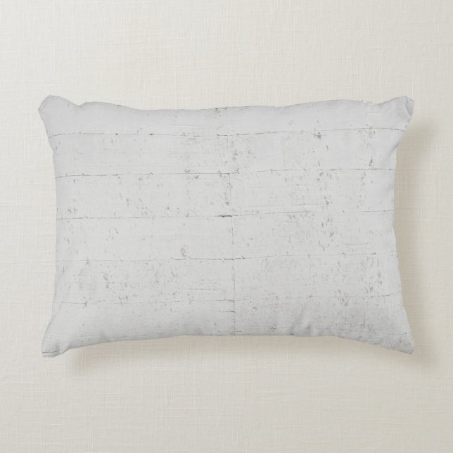 White painted concrete wall concrete accent pillow (Front)