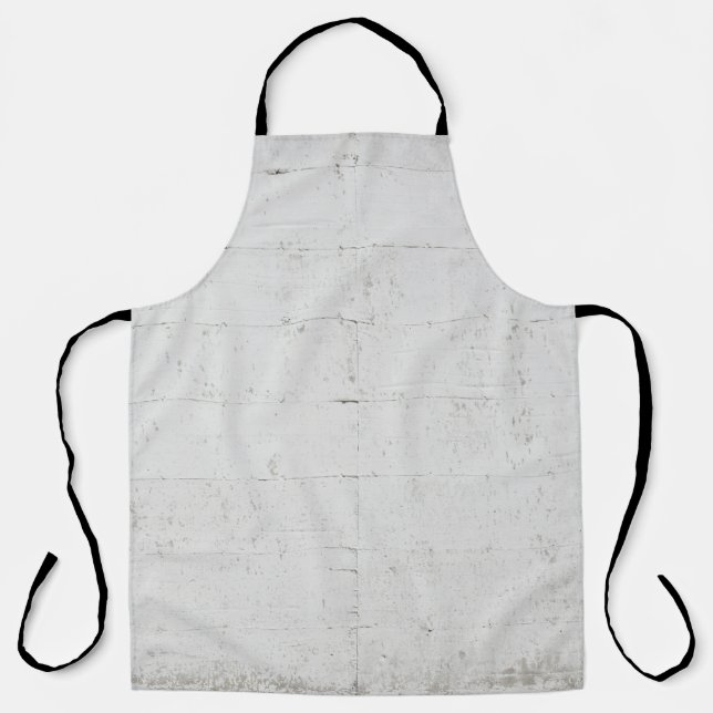 White painted concrete wall concrete apron (Front)