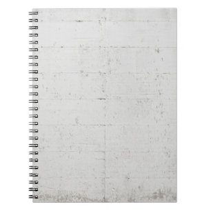 White painted concrete wall concrete notebook