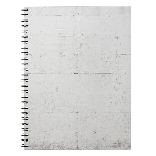 White painted concrete wall concrete notebook (Front)