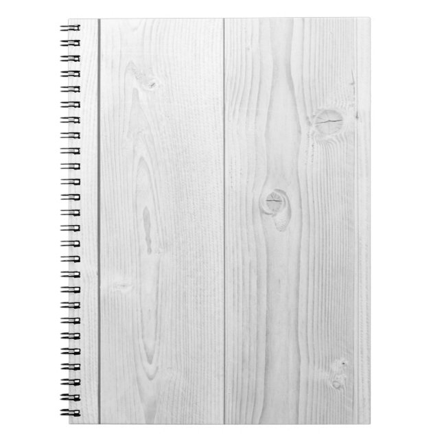 White painted wood bright texture notebook (Front)