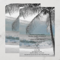 White Palm Coconut Tree Elegant Beach Wedding