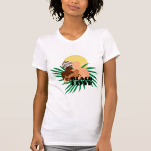 white palm leaf Black Love Brown Love Black Family T-Shirt