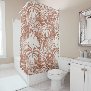 White Palm Leaves Rose Taupe 