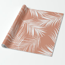 White palm tree leaves seamless pattern.