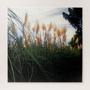 White Pampas Grass Blooms, Jigsaw Puzzle