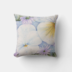 WHITE PANSY PARTY PILLOW TITLE