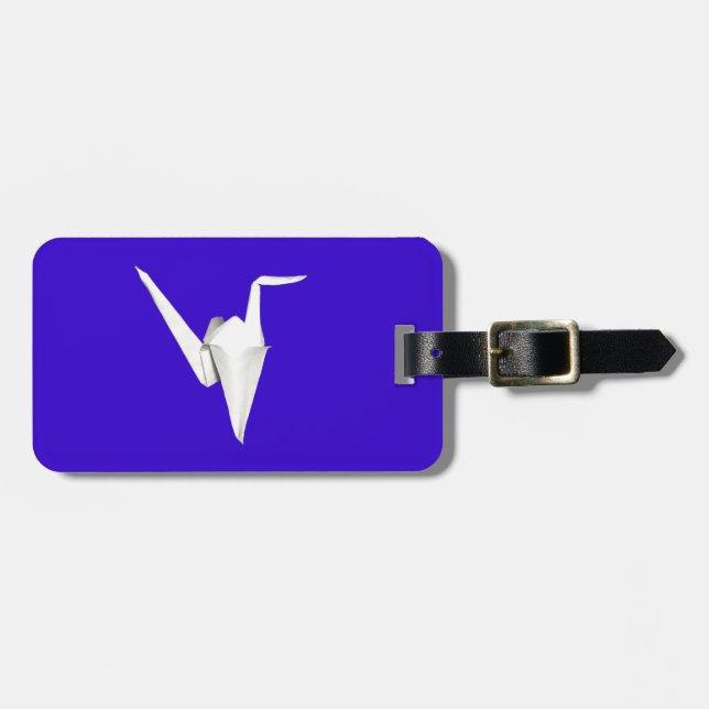 White Paper Crane Luggage Tag (Front Horizontal)