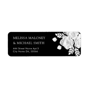White Paper Cut Roses Black Wedding