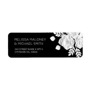 White Paper Cut Roses Black Wedding