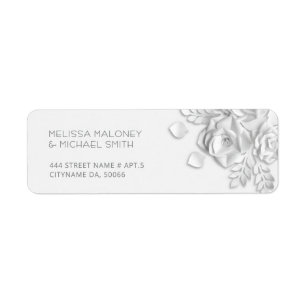 White Paper Cut Roses Minimalist  Wedding