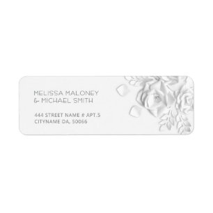 White Paper Cut Roses Minimalist  Wedding