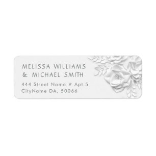 White Paper Cut Roses Minimalist  Wedding