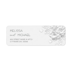 White Paper Cut Roses Minimalist  Wedding