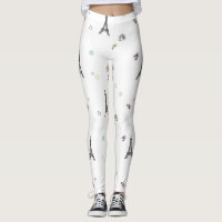 White Paris France Eiffel Tower Pattern