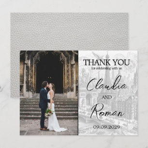 White Paris Passport Thank You Card
