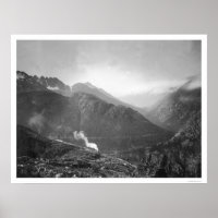 White Pass Railroad Train Alaska 1910