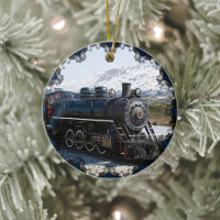 White Pass Train in Snow Ornament