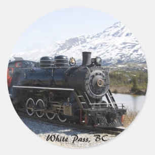 White Pass Train in Snow Stickers