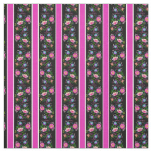 White, passion pink/folk flowers/stripe(2)black fabric