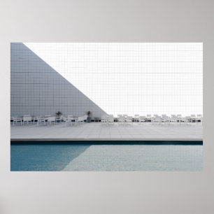 WHITE PATIO TABLE WITH CHAIRS DURING DAYTIME POSTER