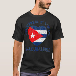 White Patria Y Vida Viva Cuba Libre T-Shirt