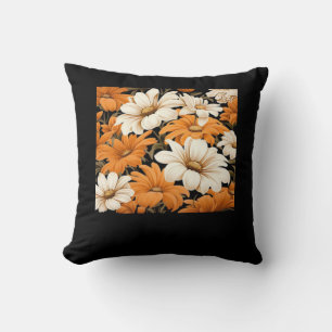 white pattern - whimsigoth cottagecore wildflowers throw pillow