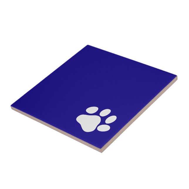 White Paw on Blue Tile (Side)