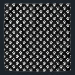 White Paw Pattern On DIY Background Colour Bandana<br><div class="desc">Pet Bandana. Featuring a stylish dog paw pattern on a black background. The black background colour can be changed to any colour you like. ⭐99% of my designs in my store are done in layers. This makes it easy for you to resize and move the graphics and text around so...</div>